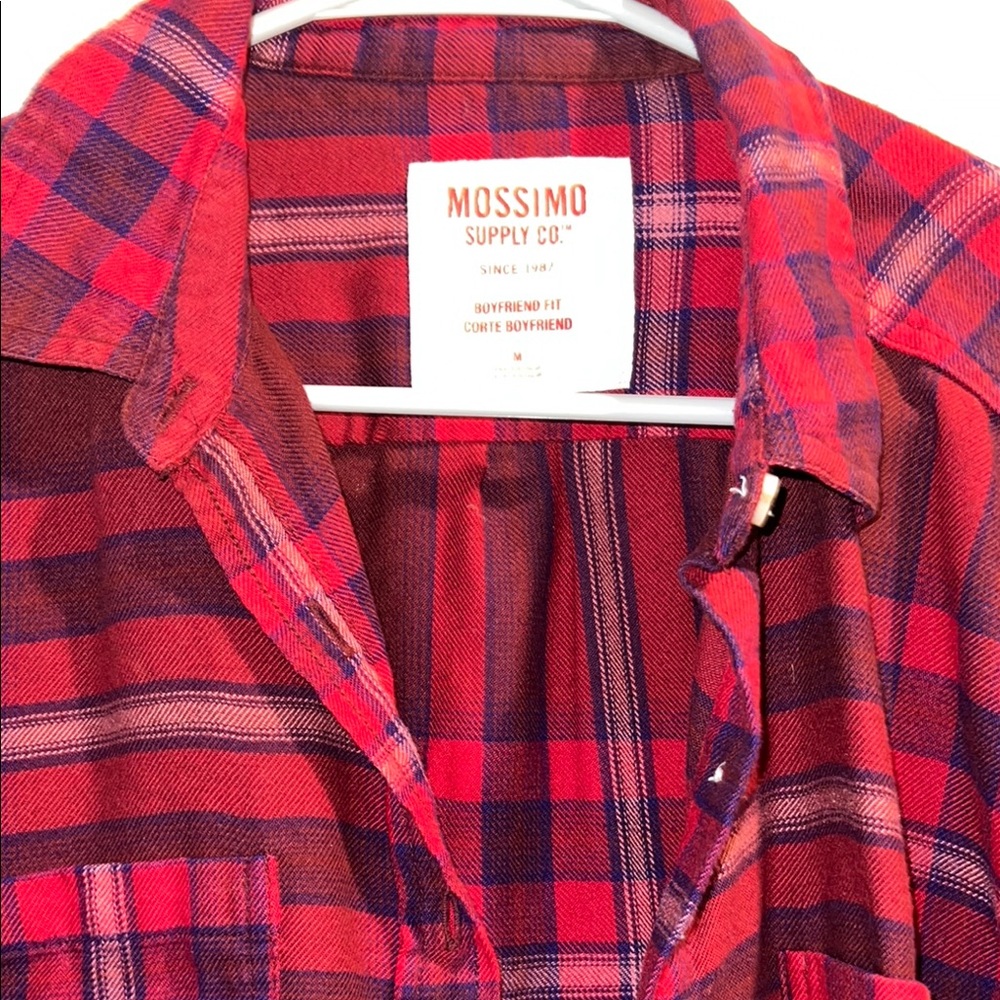 Mossimo Supply Co. Blue and Red Button Down Shirt - Picture 2 of 2